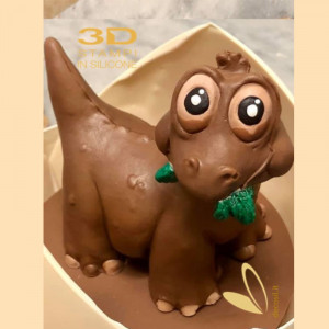 Silicon mould 3D Dinosaur Dinosaur Brontazaurus Chicken, Ø 12 x H 12 cm - Img 2