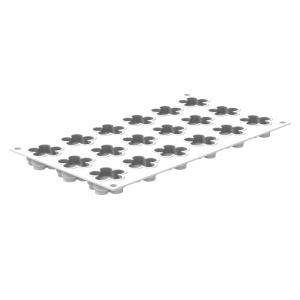 Silicon mould Flower XS Ø 4.2 x H 1.5 cm, 18 cavities x 13 ml - Img 3