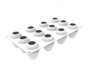 Silicon mould Or Ø 4.6 x H 6.3 cm, 12 cavities x 70 ml - Img 4