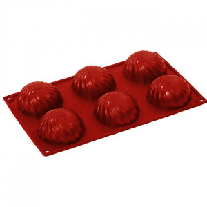 Silicon Semi-sphere Swirl mould Ø7.5xh3.8cm, 6 cavities