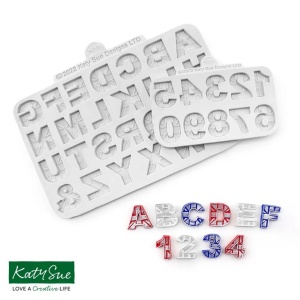 Silicone Alphabet + Digits Flag Style UK Flag H 2 cm, Set 2 pcs - Img 3