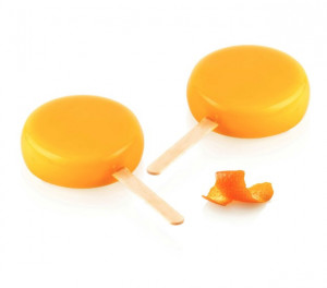 Silicone Ice Cream Tin Round GEL19B, 2 cavities x Ø 7 x H 2.3cm, 82 ml, 50 sticks - Img 1