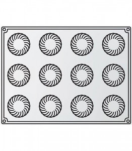 Silicone mould Caleidon, Single-portion, Ø 6 x h 3.4 cm, 93 ml, 12 cavities - Img 2