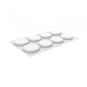 Silicone mould Silicone discs Ø 6.4 x H 1.1 cm, 8 cavities, 35 ml + cutter - Img 3