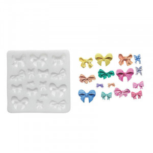 Silicone Moulding Bows, 16 Subjects, 1.5 x 2 cm (SLK339) - Img 1