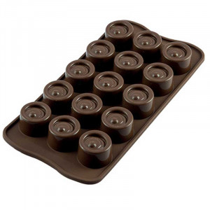 Silikomart Vertigo Silicone Praline mould Ø 2.8 x H 2 cm, 10 ml, 15 cavities (SCG04) - Img 1