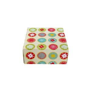 Square Desert Box, Cardboard Kaleidoscope Design 18 x 18 x H 8 cm - Img 2