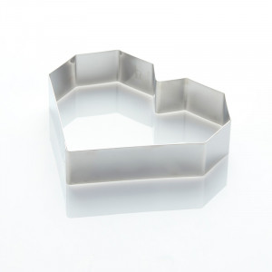 Stainless steel Diamond Heart 20 x 18 x H 4 cm - Img 1
