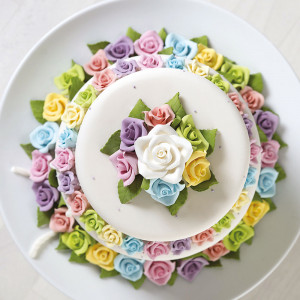 Sugar Decor - Rózsa kék R 3.5cm, 30 db - Img 2