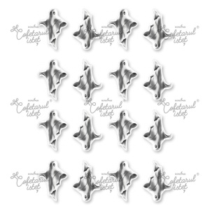 Sugarpaste printed Halloween - Set of 9 cut-out decorations Ghost Ø 6 cm - Cofetarul Istet - Img 1
