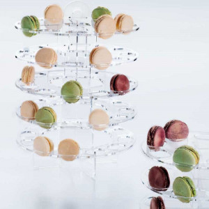 Suport Macarons Plexiglas Transparent, 3 Etaje, Ø 24.7 x H 23.2 cm - Img 2