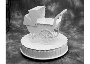 Suport Tort Model Carucior Bebe, 1 Platou, 70 x 35 x H 62 cm - Img 2