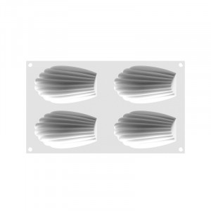 Szilikon forma Madeleine XL 11,7 x 7 x H 2,2 cm, 4 üreg, 95 ml - Img 1
