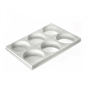 Szilikon tortaforma Ø 18 x H 5 cm, tálcán 6 üreggel