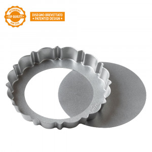 Tava Tarta Margini Festonate si Baza Detasabila, Ø 30 x H 3 cm, Aluminiu Antiaderent - Img 2