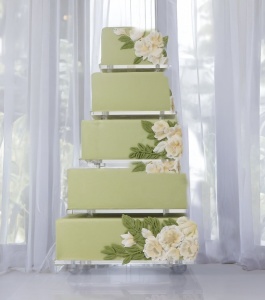 Torta / büféállvány, Infinity modell, átlátszó plexi, 7 négyzet alakú tányérral - Img 2