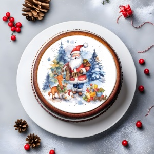 Vafa imprimata Craciun Model 17, Ø 20 cm si 3 Decoruri, A4 - Cofetarul Istet - Img 2