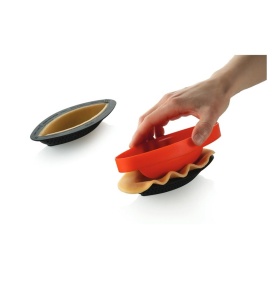 Комплект за тарт Cabossa 12 x 4 cm, 6 микроперфорирани тавички + 6 кухини 39 ml, силиконов калъп + резец - Img 5