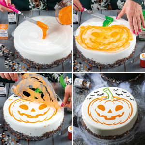 Пластмасов декоративен плот Sablon, модел Halloween Dovlecel, Ø 25 cm - Img 3