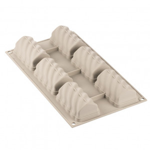 Силиконова форма за люлка 8 x 4,5 x H 3,5 cm, 6 кухини x 95 ml - Img 3