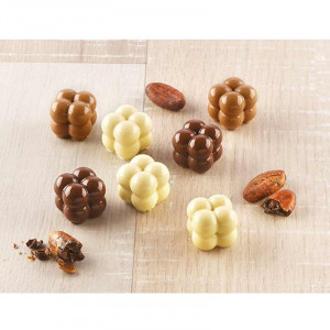 Силиконова форма за пралини Silikomart 3D Game 2,2 x 2,2 x H 2 cm, 8 ml, 15 кухини (SCG51) - Img 2