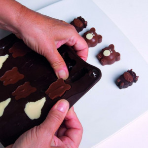 Силиконова форма за твърд шоколад Chocoice, 16 кухини - Img 3