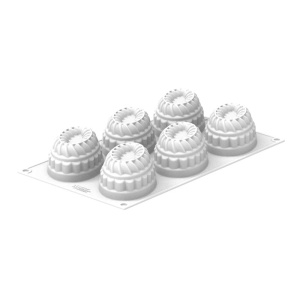 Силиконова форма Pleincoeur Oval 12,4 x 8,4 x H 4,3 cm, 6 кухини x 145 ml - Img 3