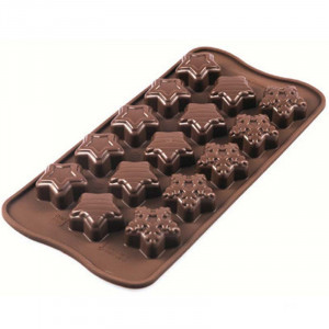 Силиконова форма Silikomart Praline Stelute Ø 3 x H 1,5 cm, 5,6 ml, 15 кухини (SCG45) - Img 1