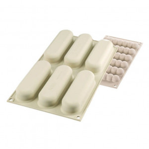 Силиконов калъп Ecler Chic 13 x 3,8 x H 4 cm, комплект 2 калъпа x 6 кухини x 140 ml - Img 2