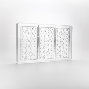 Таблетки шоколад 14 x 7 x В 1,41 см – Матрица от поликарбонат с пчелна пита, 3 гнезда, 100 г - Img 2