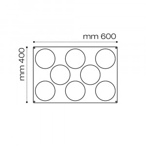 Форма Pavoflex 60x40cm Ø14xH3cm дискове, 8 кухини, 130 ml - Img 7