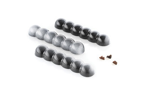 Шоколадови блокчета 11,5 x 2,5 x H 1,5 cm - Поликарбонатна форма Bubbles, 10 кухини (CH012) - Img 1