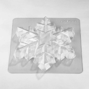 3D Снежинка, 16 x 18 x H 4,5 cm, пластмасова подложка Комплект подложки 2 предмета Шоколад - Img 2