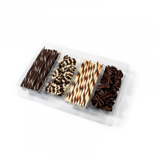 Assorted Chocolate Decorations Fans, Double Cups, 260 gr, 90 pcs - Img 2