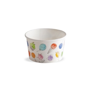 Balloons Cardboard Ice Cream Glass, Ø 9.4 x H 5.5 cm, 250 ml, Set 54 pcs - Img 1