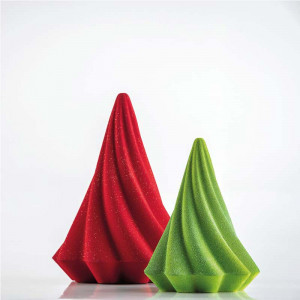 Brad Christmas Twirl 3D, Ø 15 x H 20 cm, Set Matrite Plastic 2 Pieces Chocolate - Img 2