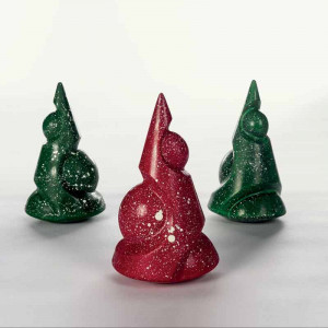 Brad Craciun Merlin 3D, Ø 12 x H 20 cm, Set Matrite Plastic 2 Subiecte Ciocolata