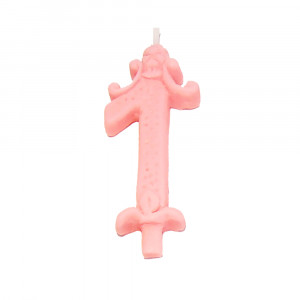 Cake Candle H 8.5 cm, Figure 1, Pink - Img 1