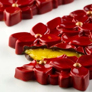 Chocolate bars 15.4 x 7.7 x H 1.1 cm - Polycarbonate mould Flowers, 3 cavities, 100 gr - Img 4