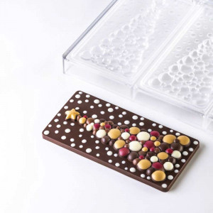 Chocolate bars 15.4 x 7.7 x H 1.3 cm - Bubble Tree polycarbonate mould, 3 cavities - Img 2