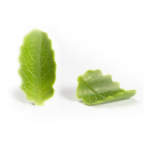 Chocolate Decorations Big Green Double Leaves, 4.6 x 3.3 cm, 150 gr, 108 pieces - Img 1