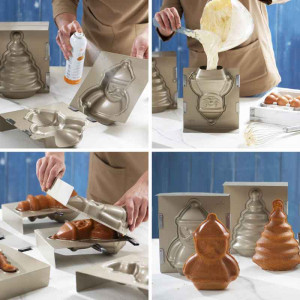 Copt mould 3D Santa Claus model, 15.5 x 8 x H 20 cm, Non-stick aluminium - Img 4