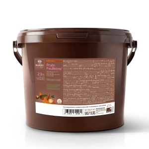 Crema Umplere de Ciocolata cu Biscuiti, Pasta de Alune 12% si Migdale 12%, Pralin Feuilletine, Cacao Barry, 5 Kg