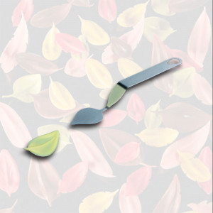 Csokoládé dekor rozsdamentes acél spatula - levél modell A, 4x3cm - Img 1