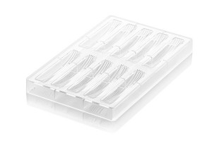 Csokoládétáblák 11,9 x 1,8 x H 1,7 cm - Polikarbonát forma, 10 üreg (CH006) - Img 2