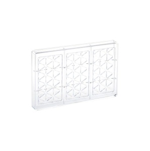 Csokoládétáblák 13,8 x 7,2 x H 1,1 cm - Polikarbonát forma Piramisok, 3 üregűek - Img 2