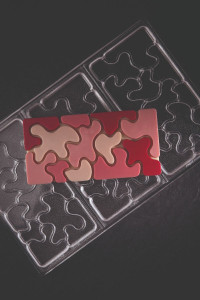 Csokoládétáblák 15,4 x 7,7 x H 0,8 cm - Polikarbonát forma Camouflage, 3 üreggel - Img 3