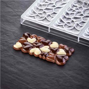 Csokoládétáblák 15,4 x 7,7 x H 1,1 cm - Eros polikarbonát forma, 3 üreggel - Img 2