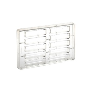 Csokoládétáblák 9,6 x 2,2 x H 1,7 cm - Görbe polikarbonát forma, 10 üreggel - Img 2