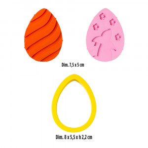 Cutter + Plastic Marker Egg / Paste 8 x 5.5 x H 2.2 cm, Set 3 pcs - Img 2